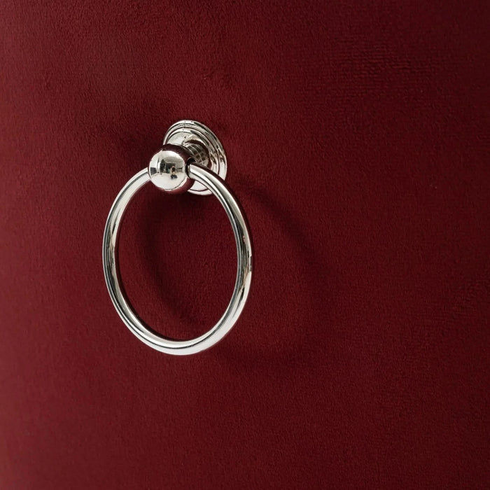 Furniture, Nikki Collection Modern, High-end Tufted Solid Wood Contemporary PU and Velvet Upholstered Dining Chair with Wood Legs Nailhead Trim 2-Pcs Set, Black+WineRed, Burgundy,SW2101BW Default -DTYStore