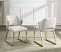 Galdesa Teddy Sherpa & Mirrored Gold Finish Side Chair (Set of 2) Default -DTYStore