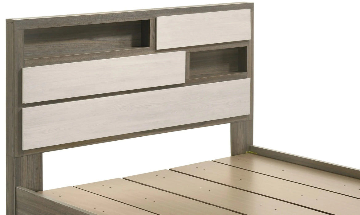 Gem Modern Style 4 Pc Queen Bedroom Set Made with Wood in Beige & Brown Default -DTYStore