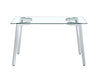 Glass Dining Table Transparent, 130*80* 8MM CHORMED LEG , SILVER color Default -DTYStore