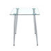 Glass Dining Table Transparent, 130*80* 8MM CHORMED LEG , SILVER color Default -DTYStore