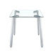 Glass Dining Table Transparent, 130*80* 8MM CHORMED LEG , SILVER color Default -DTYStore