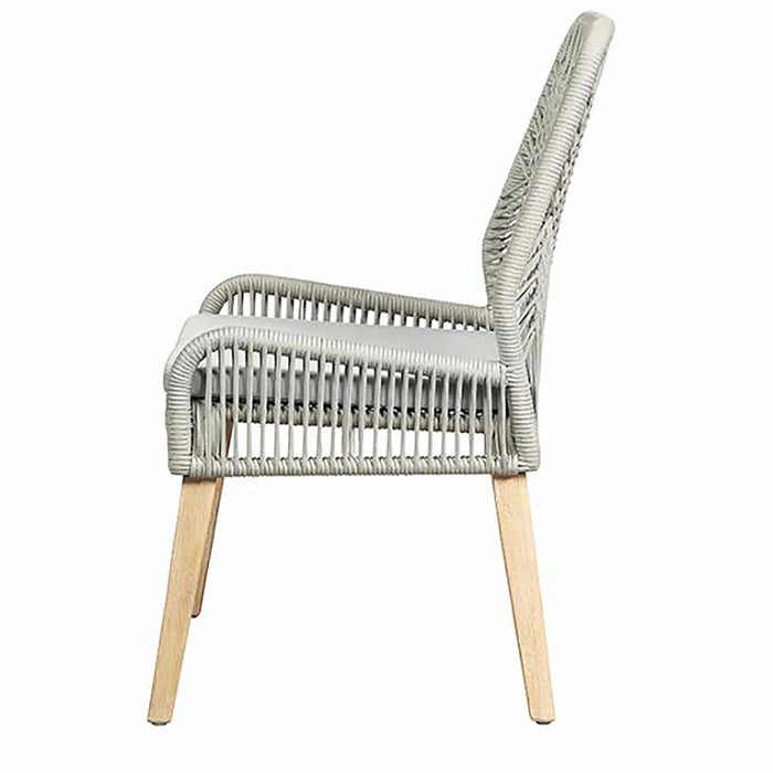 Grey and Weathered Wash Woven Back Side Chairs (Set of 2) Default -DTYStore