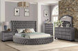 HAZEL Queen 5 Pc Tufted Upholstery Bedroom Set Made with Wood In Gray(CA INVENTORY) Default -DTYStore