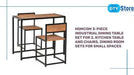 HOMCOM 3-Piece Industrial Dining Table Set for 2, Kitchen Table and Chairs, Dining Room Sets for Small Spaces Default -DTYStore