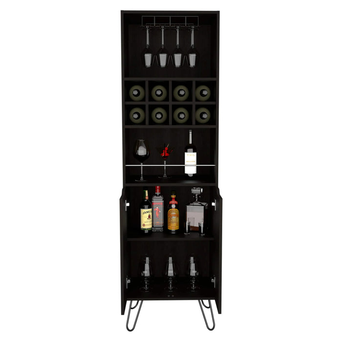 H Bar Cabinet Silhill, Living Room, Black Default -DTYStore
