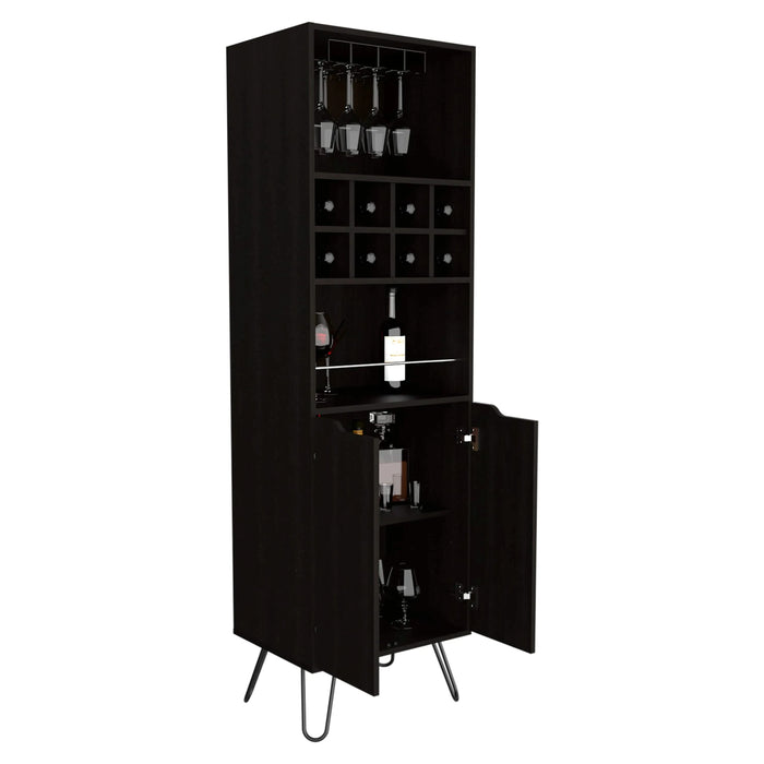 H Bar Cabinet Silhill, Living Room, Black Default -DTYStore