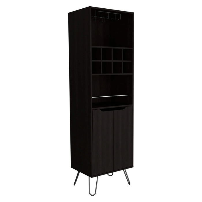 H Bar Cabinet Silhill, Living Room, Black Default -DTYStore