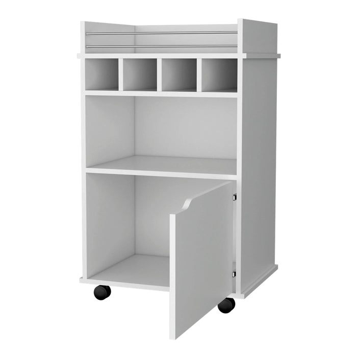 Hannah White 1-Door Bar Cart Default -DTYStore
