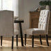 Harriet KD Tufted Dining Chairs Set of 2 Upholstered Ivory Fabric with Solid Wood Frame Default -DTYStore