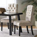 Harriet KD Tufted Dining Chairs Set of 2 Upholstered Ivory Fabric with Solid Wood Frame Default -DTYStore