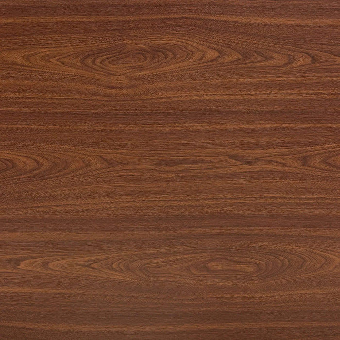 Industrial Rectangular MDF Walnut Color Wood Grain Dining Table for 4-6 people with 1.5 inch thick MDF top and black metal legs for desks, kitchens, patios, dining rooms. Default -DTYStore