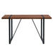 Industrial Rectangular MDF Walnut Color Wood Grain Dining Table for 4-6 people with 1.5 inch thick MDF top and black metal legs for desks, kitchens, patios, dining rooms. Default -DTYStore