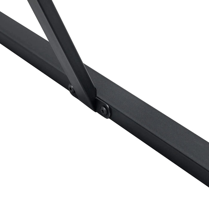 Industrial Rectangular MDF Walnut Color Wood Grain Dining Table for 4-6 people with 1.5 inch thick MDF top and black metal legs for desks, kitchens, patios, dining rooms. Default -DTYStore