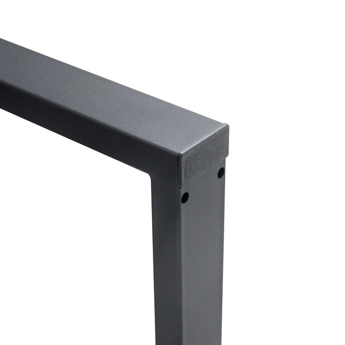 Industrial Rectangular MDF Walnut Color Wood Grain Dining Table for 4-6 people with 1.5 inch thick MDF top and black metal legs for desks, kitchens, patios, dining rooms. Default -DTYStore