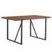 Industrial Rectangular MDF Walnut Color Wood Grain Dining Table for 4-6 people with 1.5 inch thick MDF top and black metal legs for desks, kitchens, patios, dining rooms. Default -DTYStore