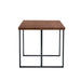 Industrial Rectangular MDF Walnut Color Wood Grain Dining Table for 4-6 people with 1.5 inch thick MDF top and black metal legs for desks, kitchens, patios, dining rooms. Default -DTYStore