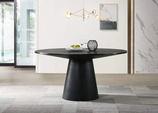 Jasper Ebony Black 47' Wide Contemporary Round Dining Table Default -DTYStore