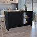 Juniper Kitchen Island with Large Top Surface, Double Door Cabinet, and Open Shelves Default -DTYStore