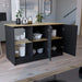 Juniper Kitchen Island with Large Top Surface, Double Door Cabinet, and Open Shelves Default -DTYStore