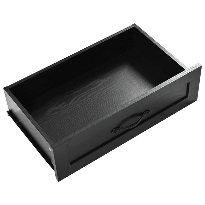 K&K 53.5''Farmhouse Kitchen Island with Power Outlet, Kitchen Storage Island with Drop Leaf, Spice Rack and Drawer, Rolling Kitchen Cart on Wheels, for Home, Kitchen and Dining Room, Black Default -DTYStore