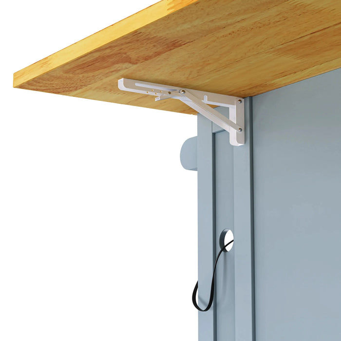 K&K 53inch Large Kitchen Island with 2 Bar Stools, Power Outlet,Door Internal Storage Rack,Kitchen Storage Cart on 5 Wheels with Drop Leaf,5 Open Side Racks,3 Drawers for Kitchen,Dining Room,Grey Blue Default -DTYStore