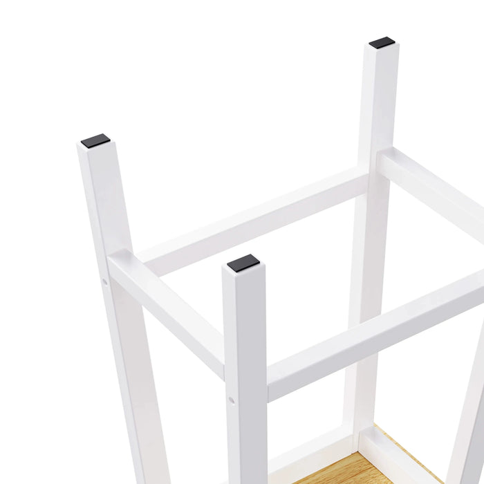 K&K 53inch Large Kitchen Island with 2 Bar Stools, Power Outlet,Door Internal Storage Rack, Kitchen Storage Cart on 5 Wheels with Drop Leaf, 5 Open Side Racks, 3 Drawers, for Kitchen,Dining Room,White Default -DTYStore