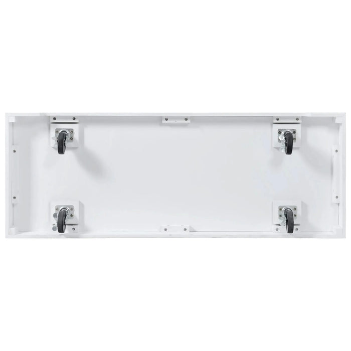 K&K 54.9' Kitchen Island with Drop Leaf, Power Outlet, Kitchen Storage Cart with 4 Door Shelves, Cross Barn Doors & Visual Glass Door, Rolling Kitchen Island on 4 Wheels for Kitchen, Dining Room,White Default -DTYStore