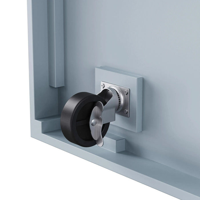 K&K 54inch Large Kitchen Island with Rubber Wood Drop Leaf, Embossed Texture Rolling Kitchen Cart on 4 Wheels with 4 Doors and 3 Drawers, Kitchen Island with Storage for Kitchen, Dining Room,Grey Blue Default -DTYStore