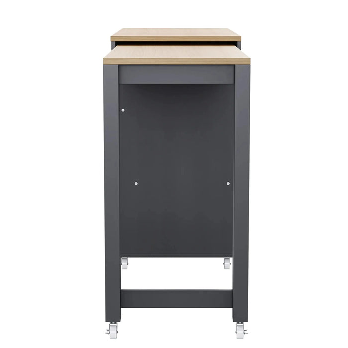 K&K 74.5 inch Kitchen Island with Extendable Dining Table , Rolling Kitchen Island on Wheels with Spice Rack and 2 Drawers, Kitchen Storage Cart with 4 Door Cabinet, for Kitchen, Dining Room, Grey Default -DTYStore