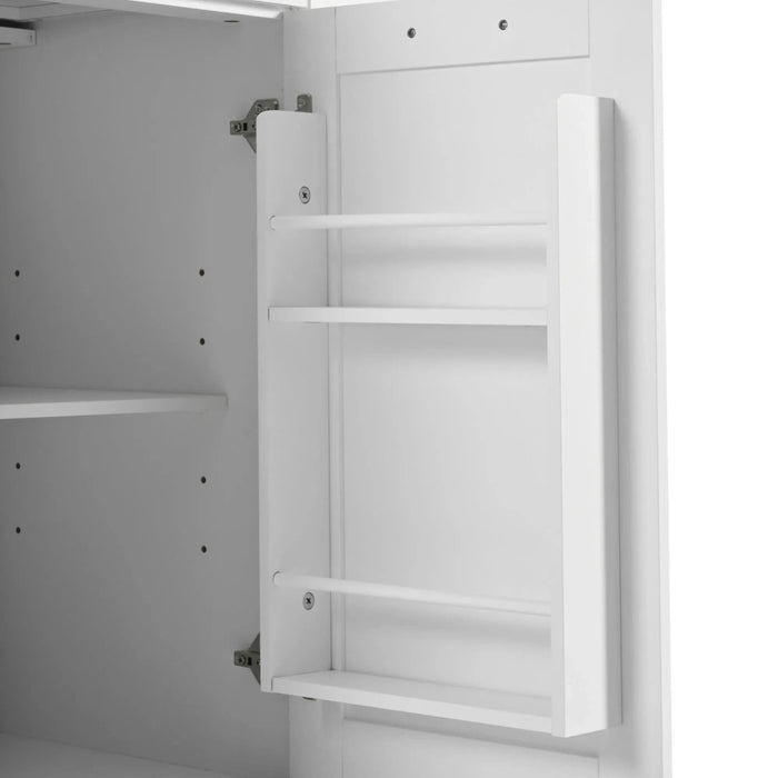 K&K Kitchen Island with Drop Leaf, Kitchen Storage Cart with 3 Tier Pull Out Cabinet Organizer, Internal Storage Rack, Rolling Kitchen Cart on Wheels with Towel Rack, 2 Drawers, for Kitchen, White Default -DTYStore