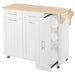 K&K Kitchen Island with Drop Leaf, Kitchen Storage Cart with 3 Tier Pull Out Cabinet Organizer, Internal Storage Rack, Rolling Kitchen Cart on Wheels with Towel Rack, 2 Drawers, for Kitchen, White Default -DTYStore