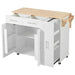 K&K Kitchen Island with Drop Leaf, Kitchen Storage Cart with 3 Tier Pull Out Cabinet Organizer, Internal Storage Rack, Rolling Kitchen Cart on Wheels with Towel Rack, 2 Drawers, for Kitchen, White Default -DTYStore