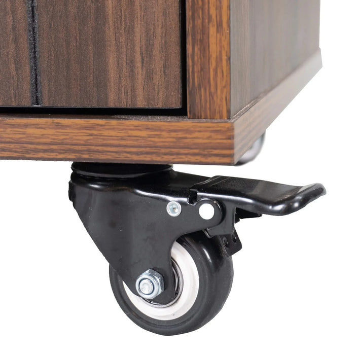 K&K Kitchen Island with Trash Can Storage Cabinet, Kitchen Cart with Drop Leaf, Spice Rack, Towel Rack and Drawer, Rolling Kitchen Island on Wheels with Adjustable Shelf, Walnut Brown Default -DTYStore