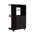 Kitchen Cart Kryot, Single Door Cabinet, Four Casters, Black Wengue Finish Default -DTYStore