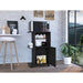 Kitchen Cart Kryot, Single Door Cabinet, Four Casters, Black Wengue Finish Default -DTYStore