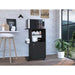 Kitchen Cart Kryot, Single Door Cabinet, Four Casters, Black Wengue Finish Default -DTYStore