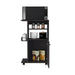 Kitchen Cart Kryot, Single Door Cabinet, Four Casters, Black Wengue Finish Default -DTYStore