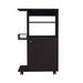 Kitchen Cart Kryot, Single Door Cabinet, Four Casters, Black Wengue Finish Default -DTYStore