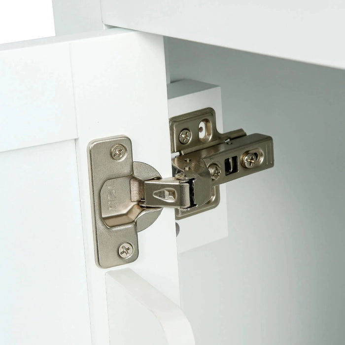 Kitchen Cart with Rubber wood Drop-Leaf Countertop ,Cabinet door internal storage racks,Kitchen Island on 5 Wheels with Storage Cabinet and 3 Drawers for Dinning Room,White Default -DTYStore