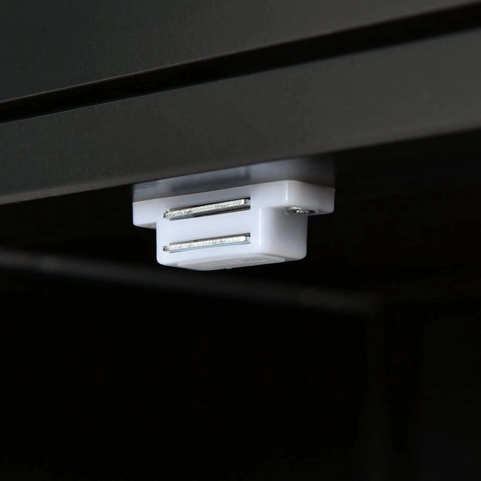 Kitchen Island Cart with Solid Wood Top and Locking Wheels,54.3 Inch Width,4 Door Cabinet and Two Drawers,Spice Rack, Towel Rack (Black) Default -DTYStore