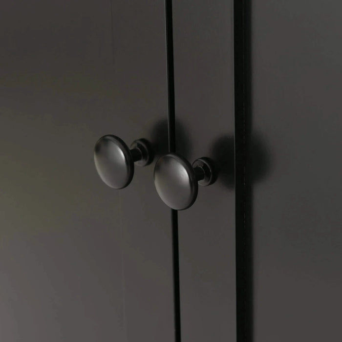 Kitchen Island Cart with Solid Wood Top and Locking Wheels,54.3 Inch Width,4 Door Cabinet and Two Drawers,Spice Rack, Towel Rack (Black) Default -DTYStore