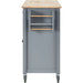 Kitchen Island Cart with Solid Wood Top and Locking Wheels,54.3 Inch Width,4 Door Cabinet and Two Drawers,Spice Rack, Towel Rack (Grey Blue) Default -DTYStore