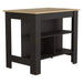 Kitchen Island Dozza, Three Shelves, Black Wengue / Light Oak Finish Default -DTYStore