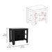 Kitchen Island Dozza, Three Shelves, Black / Ibiza Marble Color Finish Default -DTYStore