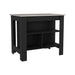 Kitchen Island Dozza, Three Shelves, Black / Ibiza Marble Color Finish Default -DTYStore