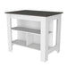 Kitchen Island Dozza, Three Shelves, White / Onyx Finish Default -DTYStore