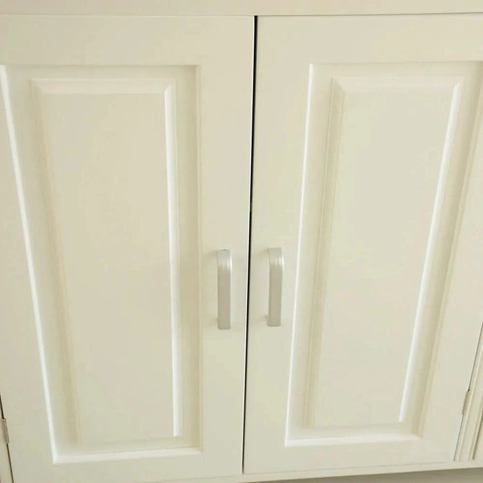 Kitchen Island & Kitchen Cart, Mobile Kitchen Island, Rubber Wood Top, Big & Adjustable Shelf Inside Cabinet for Different Utensils, Luxury Design Fits Party at Different Site. Default -DTYStore