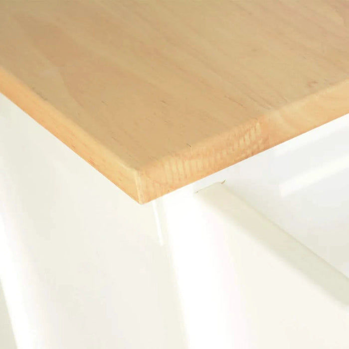 Kitchen Island & Kitchen Cart, Mobile Kitchen Island, Rubber Wood Top, Big & Adjustable Shelf Inside Cabinet for Different Utensils, Luxury Design Fits Party at Different Site. Default -DTYStore