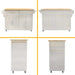 Kitchen Island & Kitchen Cart, Mobile Kitchen Island, Rubber Wood Top, Big & Adjustable Shelf Inside Cabinet for Different Utensils, Luxury Design Fits Party at Different Site. Default -DTYStore